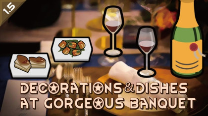 Decorations and dishes at Gorgeous banquet