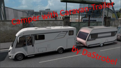 Camper with Caravan Trailer