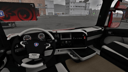 Scania R Black-White Interior