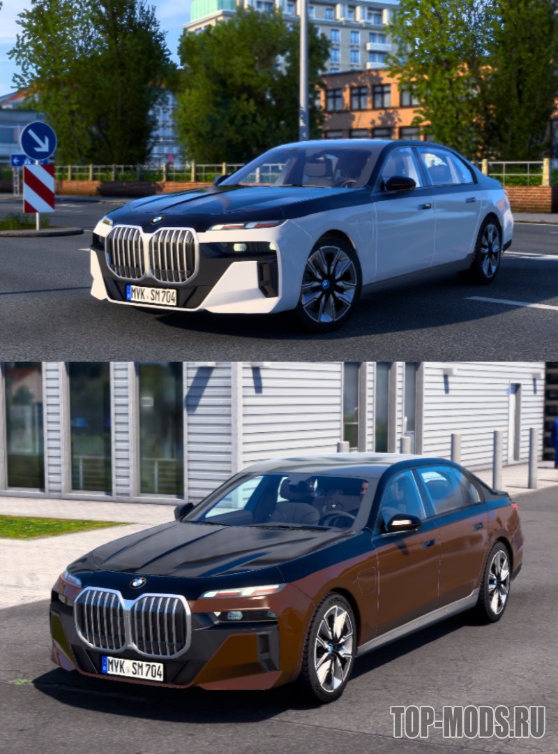 Скачать автомобиль BMW I7 M70 2024 v1.0 для Euro Truck Simulator 2 (1.50.x)