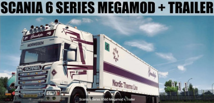 Scania 6 Series R560 Megamod + Trailer