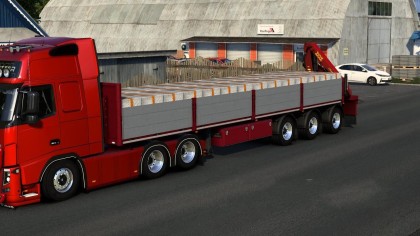 SCS crane trailer 3 steer axle