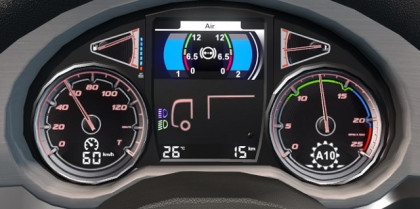 DAF XF Euro 6 more readable dashboard
