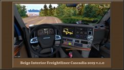 Beige Interior for Freightliner Cascadia 2019 3