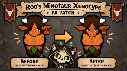 Roo's Minotaur Xenotype - Facial Animation Patch